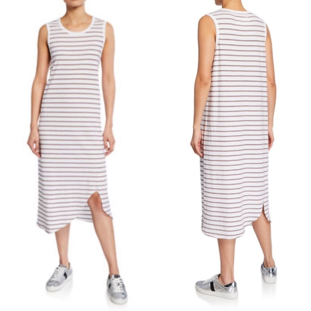 Frank & Eileen Tee Lab Striped Asymmetrical Jersey Tank Dress Medium